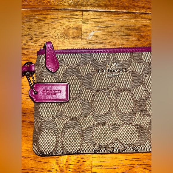Coach Pink & Brown Wristlet - Picture 2 of 3